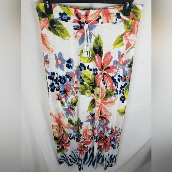 Tommy Bahama White Floral Maxi Skirt Sz M - Picture 2 of 9